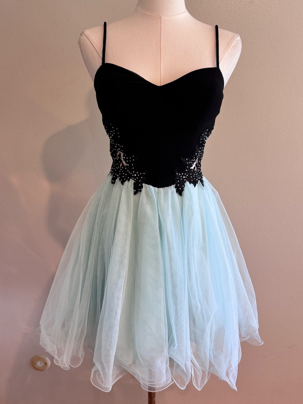 Vintage Blondie Dresses Black & Mint Tulle Homecoming Dress Juniors 1